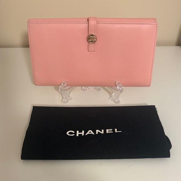 CHANEL Handbags - CHANEL Pink Calfskin Continental Wallet